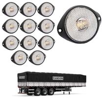 12 Lanterna Frontal Randon LED Cristal 65mm c/ Suporte - Fio