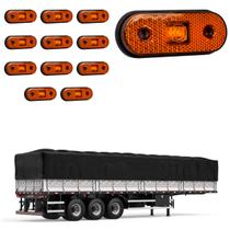 12 Lanterna Lateral Carreta LED Âmbar Saída Fios 12 Lanterna Lateral Carreta LED Âmbar Saída Fios