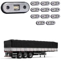 12 Lanterna Lateral Carreta LED Cristal Saída Fios
