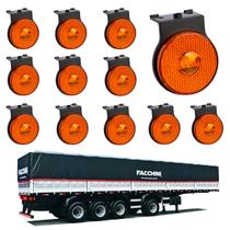 12 Lanterna Lateral Facchini LED Âmbar 65mm c/ Suporte - Fio