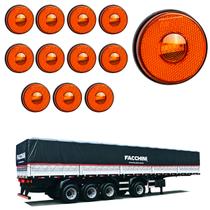 12 Lanterna Lateral Facchini LED Âmbar 85mm Saída Fios