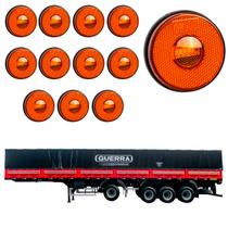 12 Lanterna Lateral Guerra LED Âmbar 85mm Saída Conector