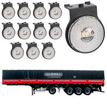 12 Lanterna Lateral Guerra LED Cristal 65mm c/ Suporte - Fio