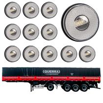 12 Lanterna Lateral Guerra LED Cristal 85mm Saída Conector