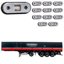 12 Lanterna Lateral Guerra LED Cristal Saída Fios