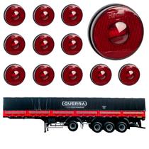 12 Lanterna Lateral Guerra LED Rubi 85mm Saída Fios