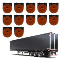 12 Lanterna Lateral Led Carreta Facchini C/ Suporte Amarela