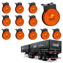12 Lanterna Lateral Noma LED Âmbar 65mm c/ Suporte - Fio