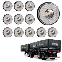 12 Lanterna Lateral Noma LED Cristal 85mm Saída Conector