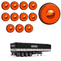 12 Lanterna Lateral Randon LED Âmbar 85mm Saída Fios