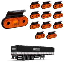 12 Lanterna Lateral Randon LED Âmbar c/ Suporte - Fio