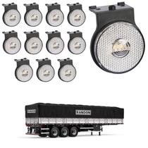 12 Lanterna Lateral Randon LED Cristal 65mm Suporte e Conec. 12 Lanterna Lateral Randon LED Cristal 65mm Suporte e Conec.