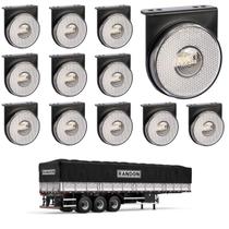 12 Lanterna Lateral Randon LED Cristal 85mm c/ Suporte - Fio 12 Lanterna Lateral Randon LED Cristal 85mm c/ Suporte - Fio
