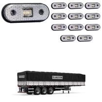 12 Lanterna Lateral Randon LED Cristal Saída Fios
