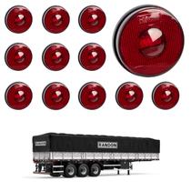 12 Lanterna Lateral Randon LED Rubi 85mm Saída Fios