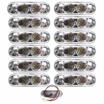 12 Lanterna Ônibus Caminhão Vigia Teto Cromada 2 LED 24 Volts CR 12 Lanterna Ônibus Caminhão Vigia Teto Cromada 2 LED 24 Volts CR