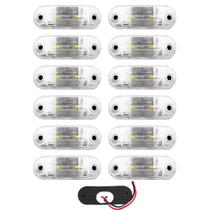 12 Lanterna Vigia Ônibus Caminhão 2 LED CRISTAL BIVOLT +Chicote