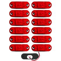 12 Lanterna Vigia Ônibus Caminhão 2 LED Vermelha BIVOLT +Chicote