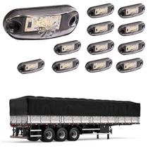 12 Lanternas Delimitadoras LED Carreta Lateral Cristal