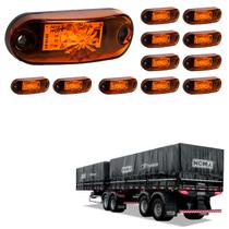 12 Lanternas Delimitadoras LED Carreta Noma Lateral Âmbar