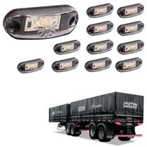 12 Lanternas Delimitadoras LED Carreta Noma Lateral Cristal