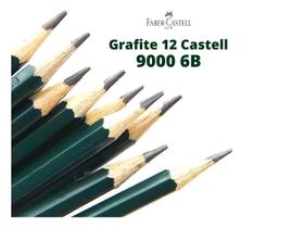 12 Lápis Da Faber Preto Ponta 6b Resistente Escrita Macia 12 Lápis Da Faber Preto Ponta 6b Resistente Escrita Macia