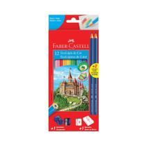 12 Lápis De Cor Apontador Borracha + 2 Ecolápis Grafite Fc