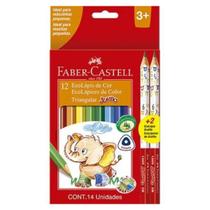 12 Lápis de Cor Jumbo + 2 Lápis Grafite Jumbo Faber-Castell