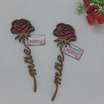 12 Lembrancinhas Flor Dia das Mães Rosa em mdf 12 Lembrancinhas Flor Dia das Mães Rosa em mdf