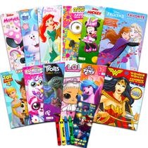 12 Livros para Colorir para Meninas de 4 a 8 anos - 12 Desenhos variados para colorir para crianças com toy story, Minions, Trolls, Meu Malvado Favorito Livros para colorir, adesivos, mais (sem duplicatas)