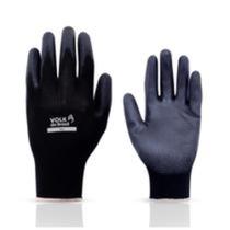 12 Luvas tátil pu preta de segurança e proteção Volk