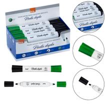 12 Marcador Quadro Branco 2 Em 1 Ponta Dupla Verde E Preto 12 Marcador Quadro Branco 2 Em 1 Ponta Dupla Verde E Preto