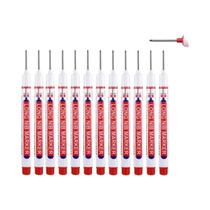 12 Marcadores De Ponta Longa Vermelho E Preto 20mm Para Furos Profundos Em Projetos De Marcenaria E 12 Marcadores De Ponta Longa Vermelho E Preto 20mm Para Furos Profundos Em Projetos De Marcenaria E