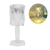 12 Mini Abajur Cristal Luz Led Amarelo Suave para Quarto Decoração