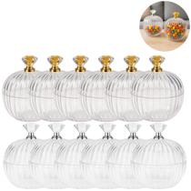 12 Mini Baleiro Transparente Pote com Tampa Festas Decoração 12 Mini Baleiro Transparente Pote com Tampa Festas Decoração