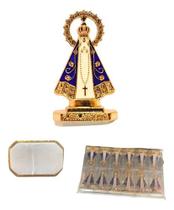 12 Mini Nossa Senhora Aparecida Para Carro Azul E Dourado 12 Mini Nossa Senhora Aparecida Para Carro Azul E Dourado