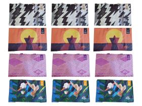 12 Mini Sacolas de Ráfia 33x20x11 cm Estampas Aleatórias B4U