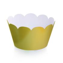 12 Mini Wraps Para Cupcake Ouro Decoração Festas - Cromus