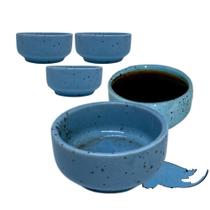 12 Molheiras Porta Shoyu 60ml Nozoki Porcelana Azul Mesclado - Prattos