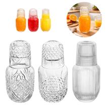 12 Moringas Vidro 500ml com Copo Tampa Design Elegante Premium