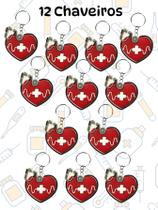 12 ou 24 Chaveiros enfermagem enfermeiro enfermeira chaveiro estetoscópio coração