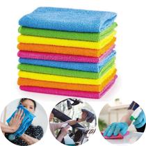 12 Pano De Microfibra alta absorção Multiuso 30x30cm Polimento Casa Limpeza de Pia Cozinha