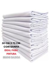 12 panos de prato para pintura SM08 liso branco Santa Margarida 100% algodão 50 cm x 75 cm