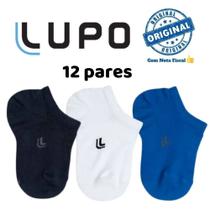 12 Pares de Meias Invisível Lupo Infantil Algodão Atacado