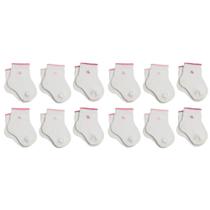 12 Pares De Meias Lupo De Algodão Infantil Baby Masculina e Feminina Com Punho Soft