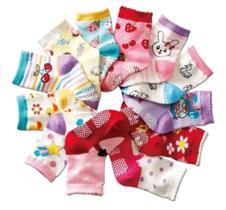 12 Pares Meia infantil com antiderrapante 0 a 2 anos feminina Cano Médio 12 Pares Meia infantil com antiderrapante 0 a 2 anos feminina Cano Médio