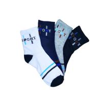 12 Pares Meia Infantil Juvenil Masculino Algodão Cano Médio