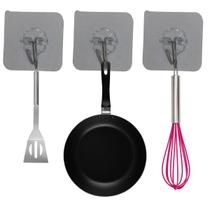 12 Pçs Gancho Transparente Sem Costura Adesivo Fixado Na Parede Cozinha Prego Livre Banheiro Pequeno