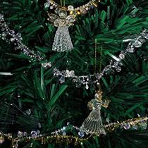 12 Pcs Glass Angel Christmas Ornaments para decoração da árvore de Natal - 2,5 polegadas pequeno (conjunto de 12) Clear Spun Glass Religious Angel Figurine by 4E's Novelty