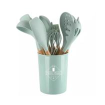 12 Pcs Kit De Madeira Cozinha Utensílios De Cozinha Silicone